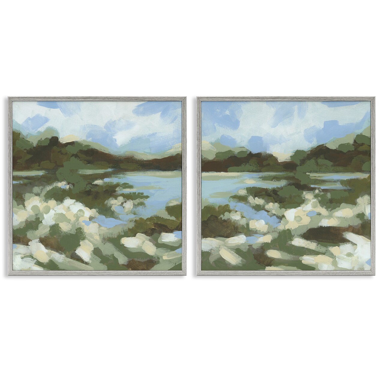 Stupell Industries Vivid Impressionist Landscape 2pc Framed Giclee Wall Art Set Design by June Erica Vess
